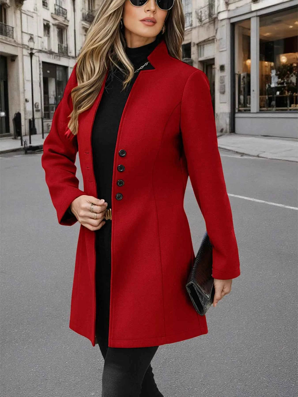 Button Up Long Sleeve Coat.