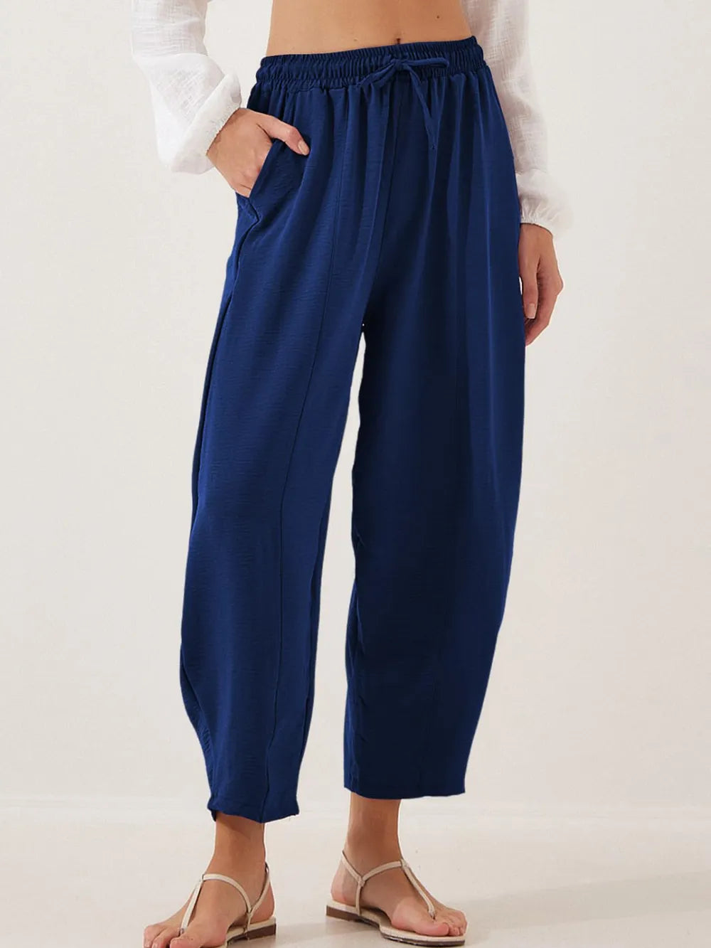 Full Size Drawstring Cropped Jogger Pants Plus Size.