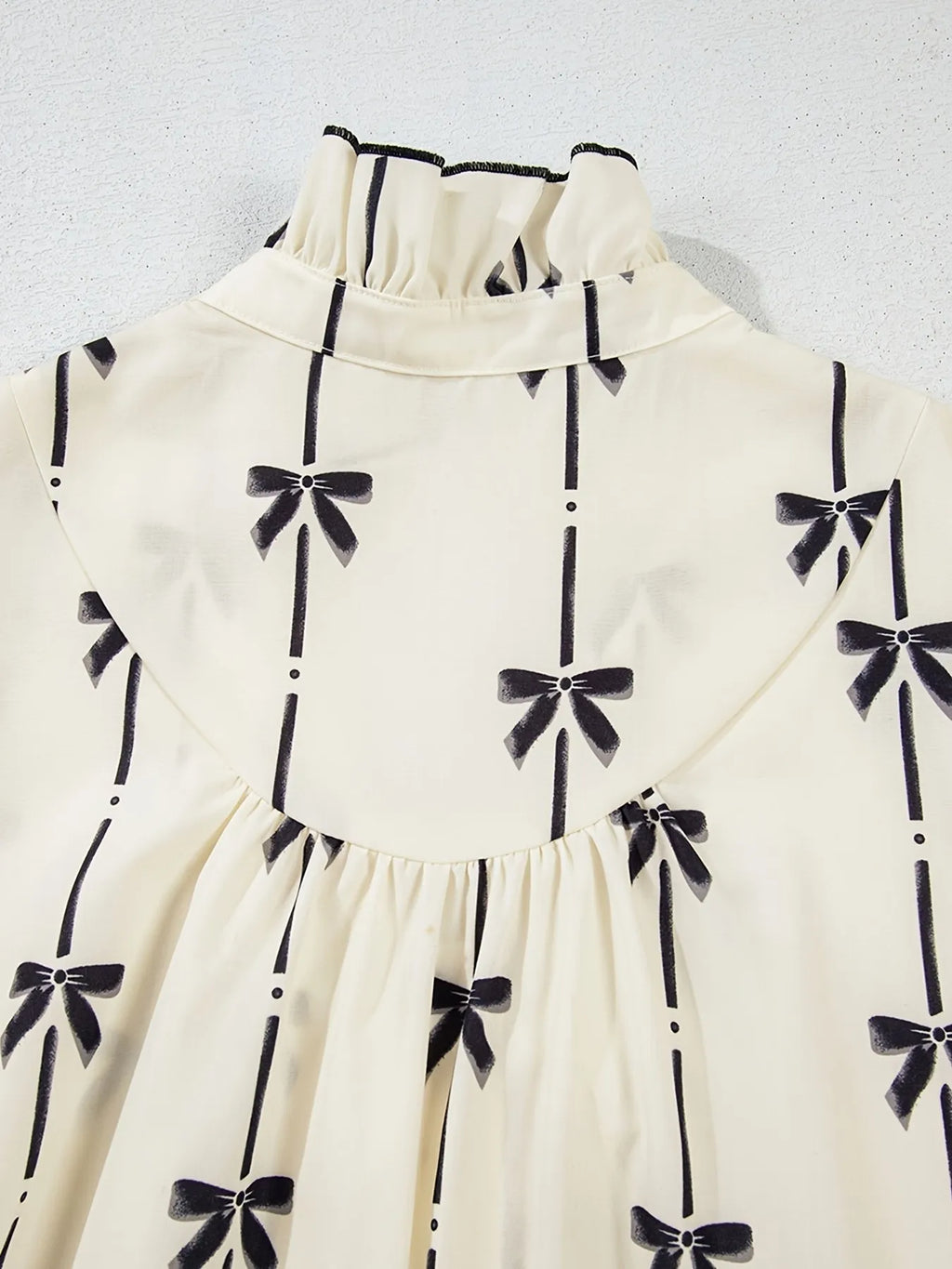 Bow Print Button Front Shirt Dress.