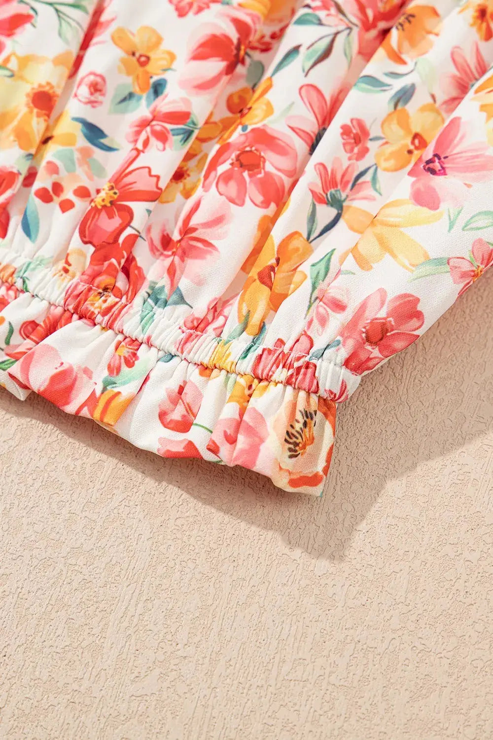 Boho Floral Bandeau Top and High Waist Wide Leg Pants Set.