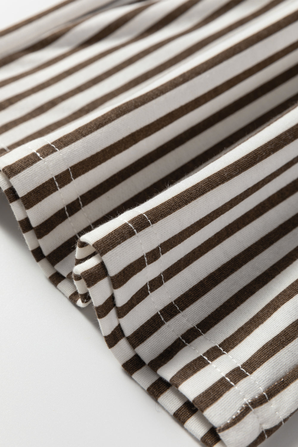 Brown Stripe Elastic High Waist Pocketed Loose Pants Dear-Lover Dropshipping