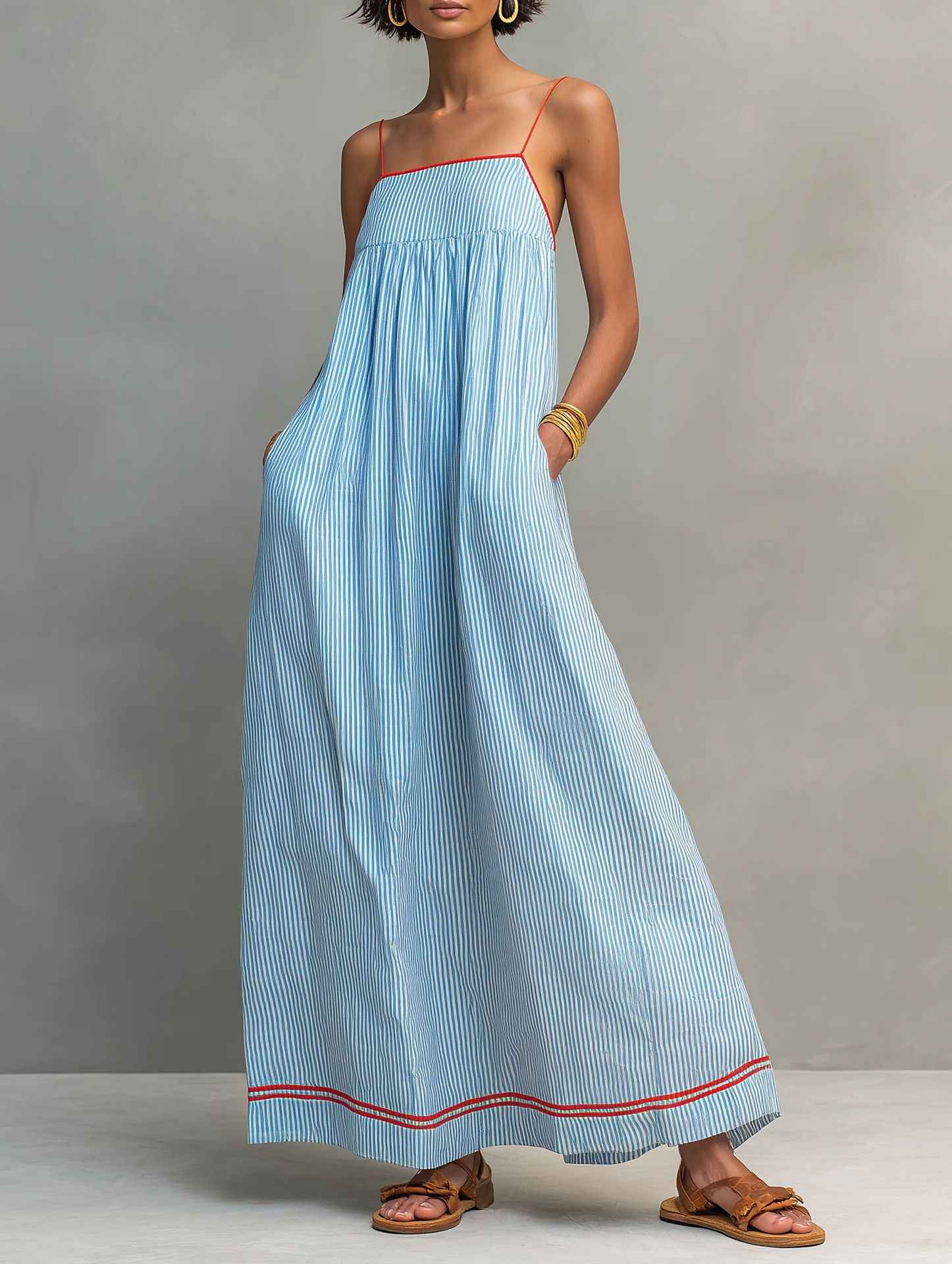 Seasonal Fashion Casual Strapless Sleeveless Long Dress