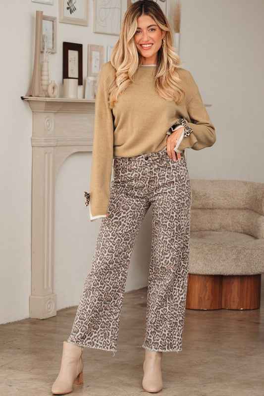 Ava Cuff Contrast Trim Sweater