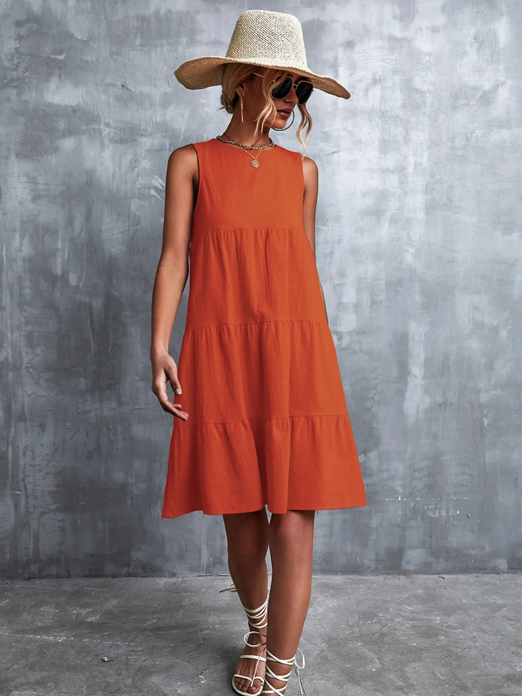 Sleeveless Mini Tank women Dress.