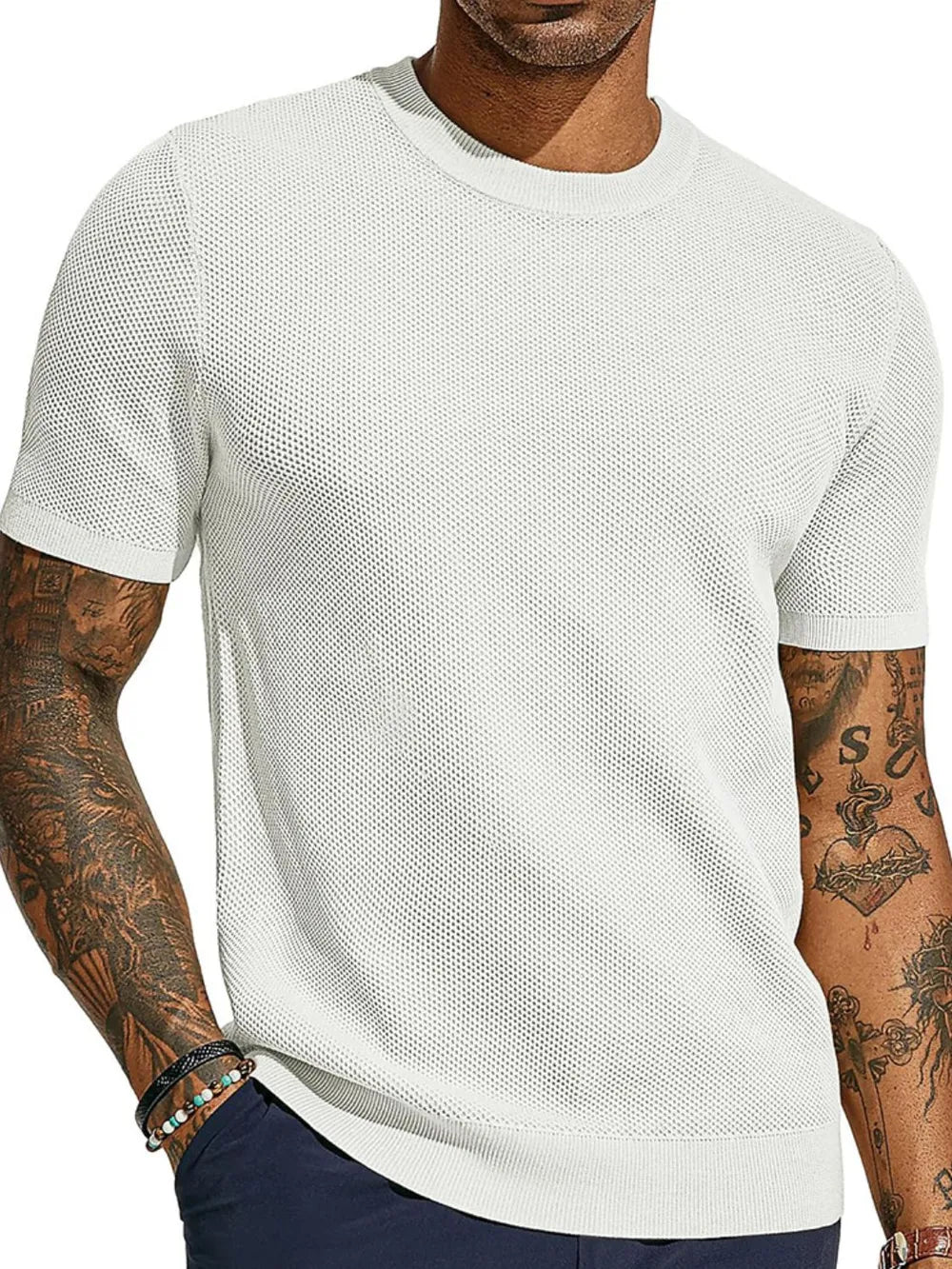 Men's Full Size Round Neck Short Sleeve T-Shirt Plus Size.