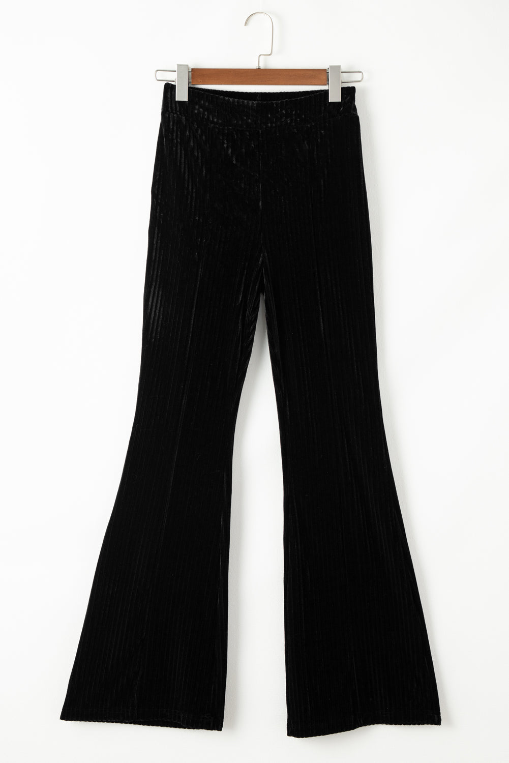 Black Solid Color High Waist Flare Corduroy Pants Dear-Lover Dropshipping