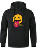 Men's Happy Face Graphic Long Sleeve Hoodie Plus Size.
