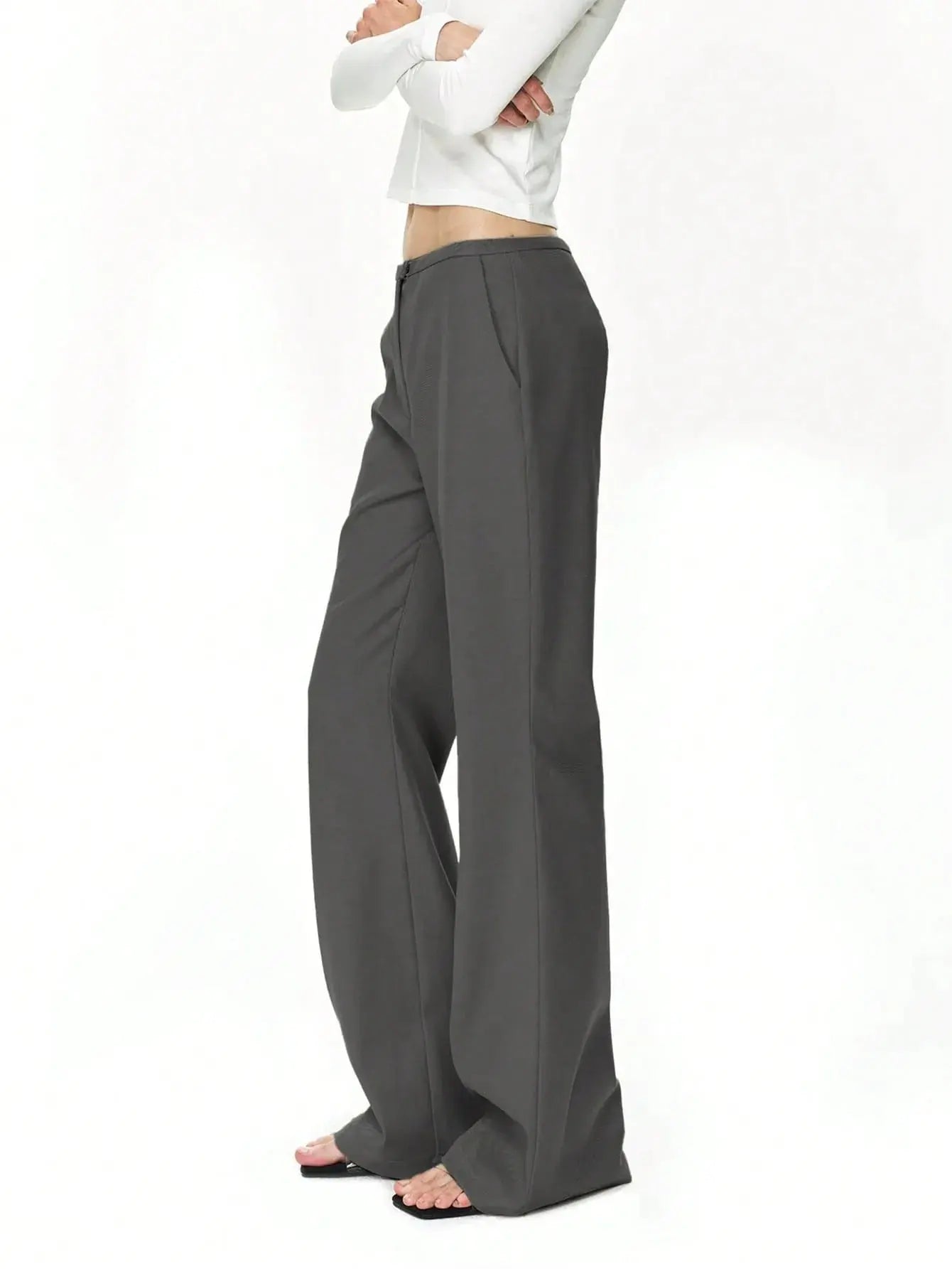 High Waist Flare Leg Trousers.