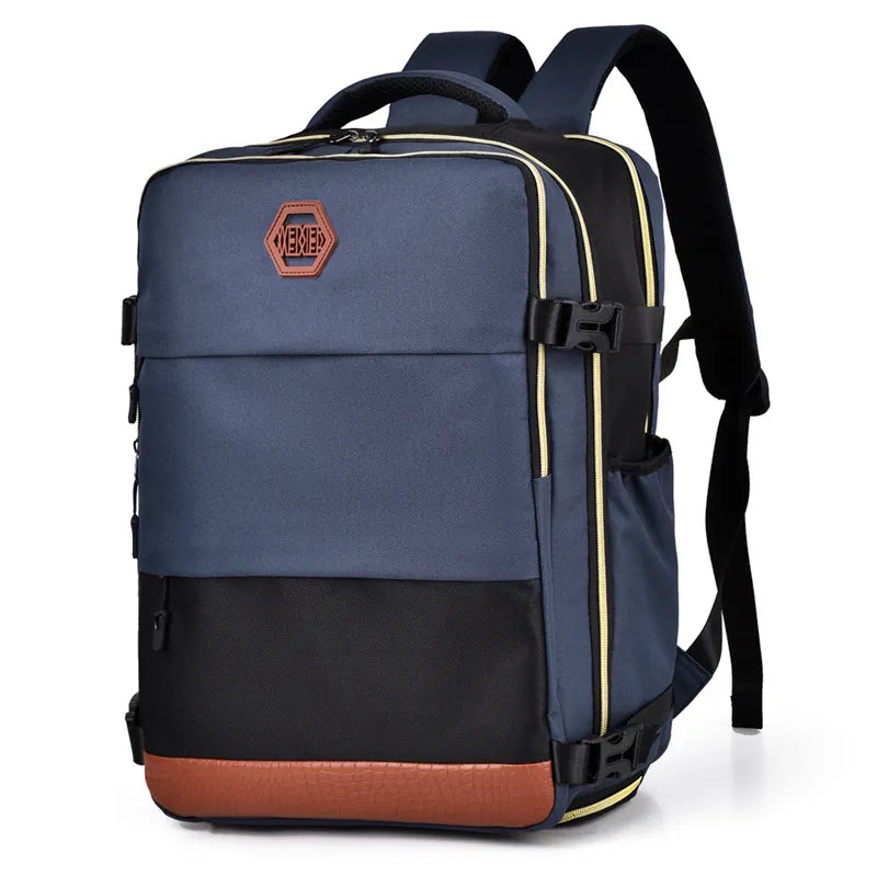 Color Block Multi-Pockets Backpack Bag.