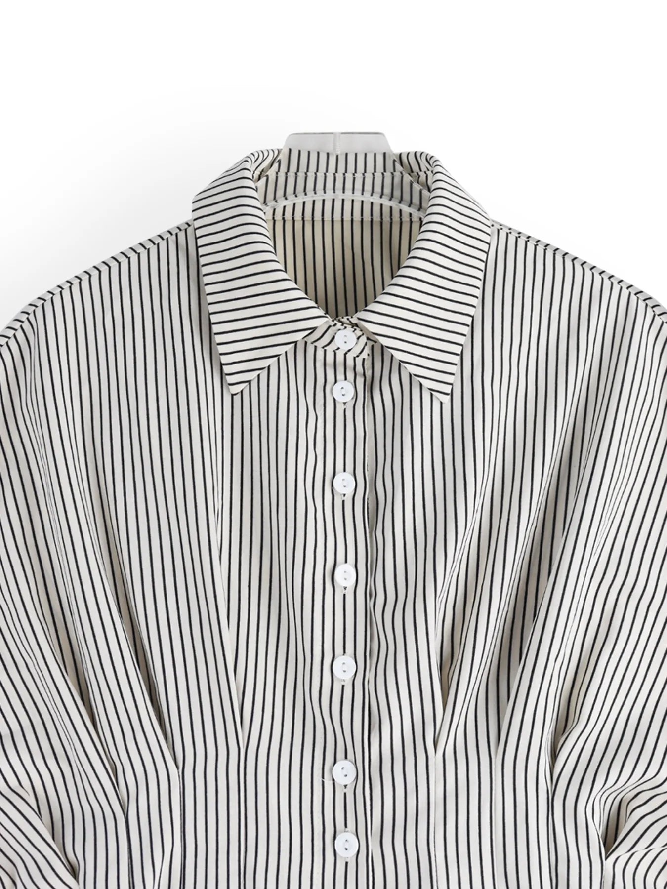 Striped Short Sleeve Button-Up Shirt.