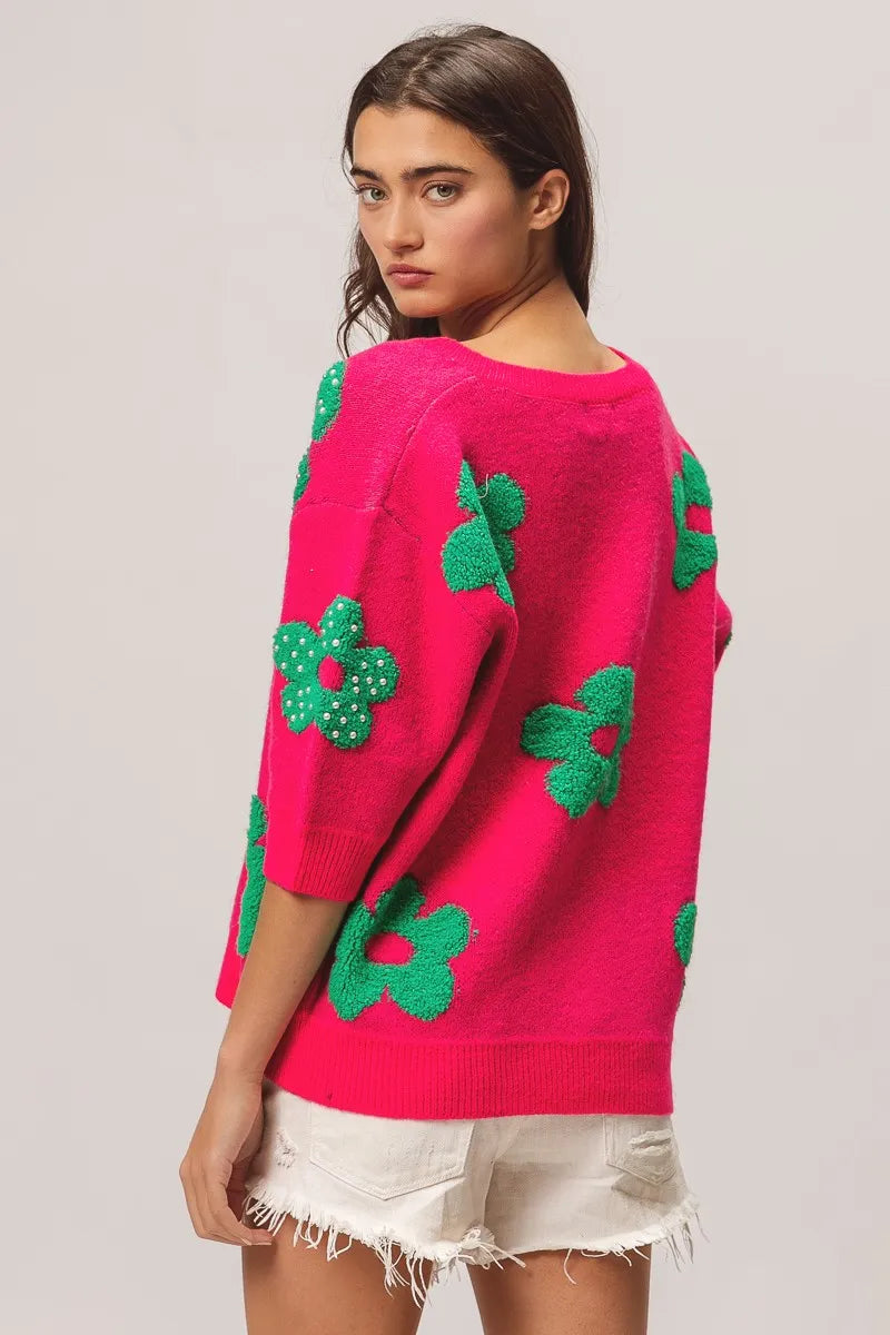 Flowers Sweater Top.