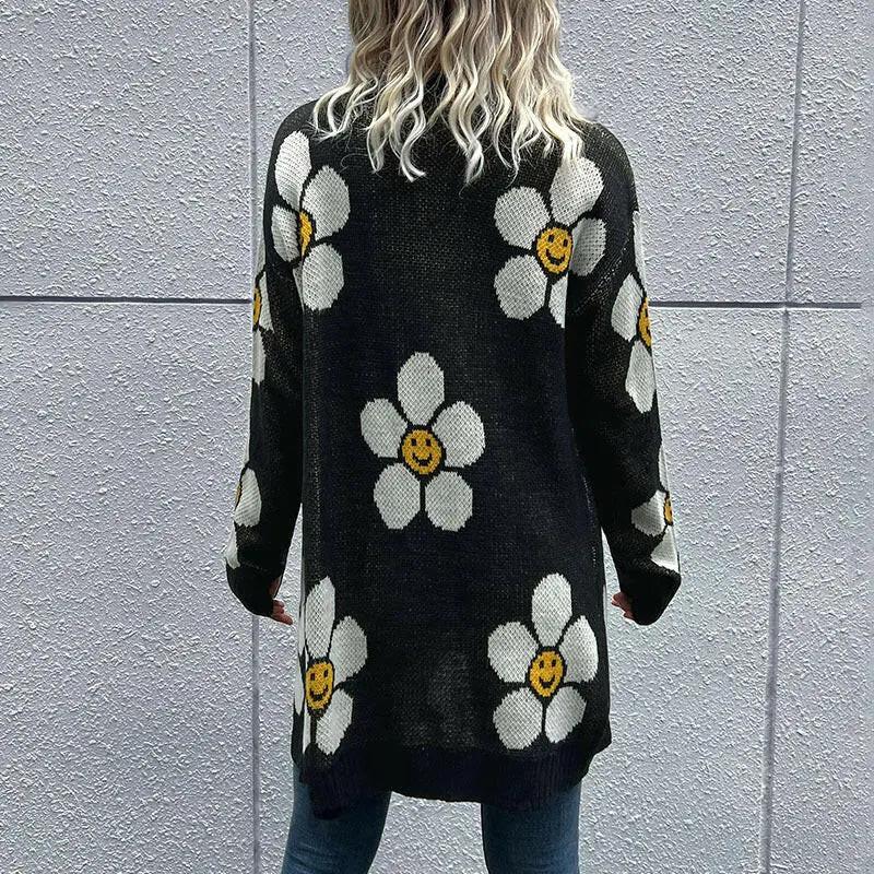 Perfee Floral Button Down Longline Cardigan.