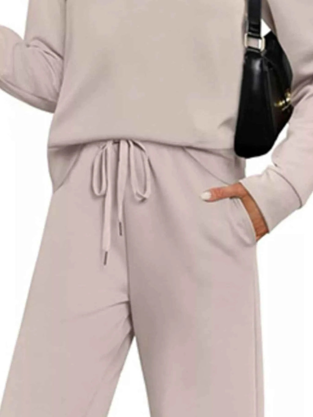 Full Size Casual Long Sleeve Top and Pants Set Plus Size