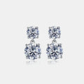 10 Carat Moissanite 925 Sterling Silver Earrings.