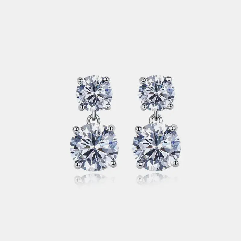 10 Carat Moissanite 925 Sterling Silver Earrings.