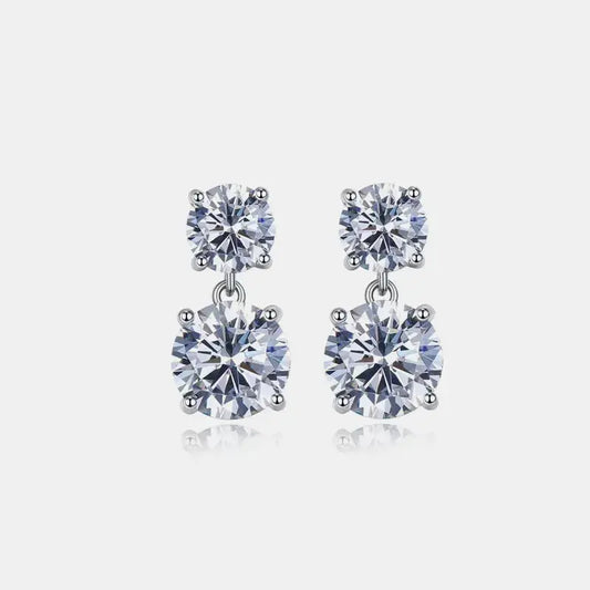 10 Carat Moissanite 925 Sterling Silver Earrings.