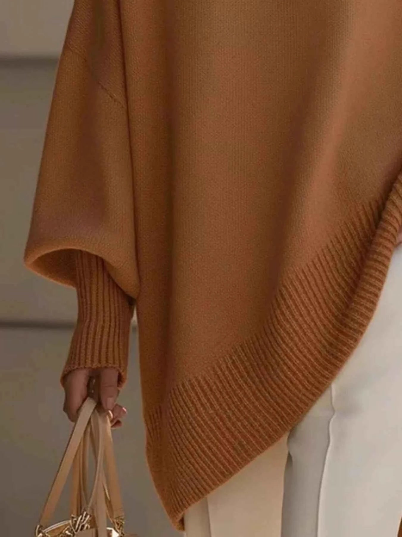 Oversized Batwing Sleeve Round Neck Sweater