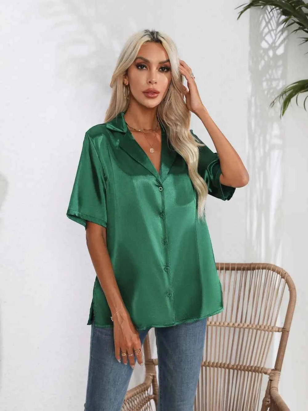 Button Down Short Sleeve Shirt.