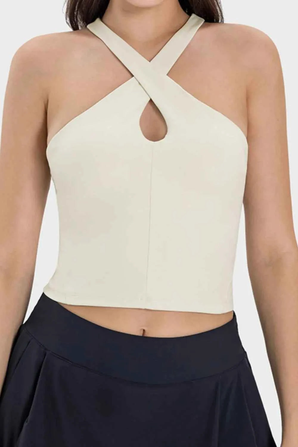 Millennia Crisscross Grecian Neck Active Cami.