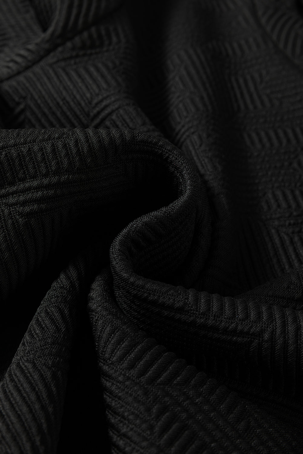 Black Textured Puff Sleeve Top and Pants Set Dear-Lover Dropshipping