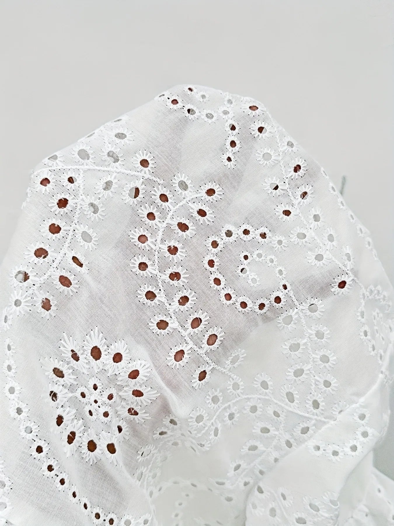 Eyelet Button Down Half Sleeve Shirt.