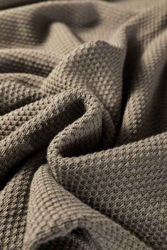 Solid Textured Knit Open-Front Sweater Cardigan