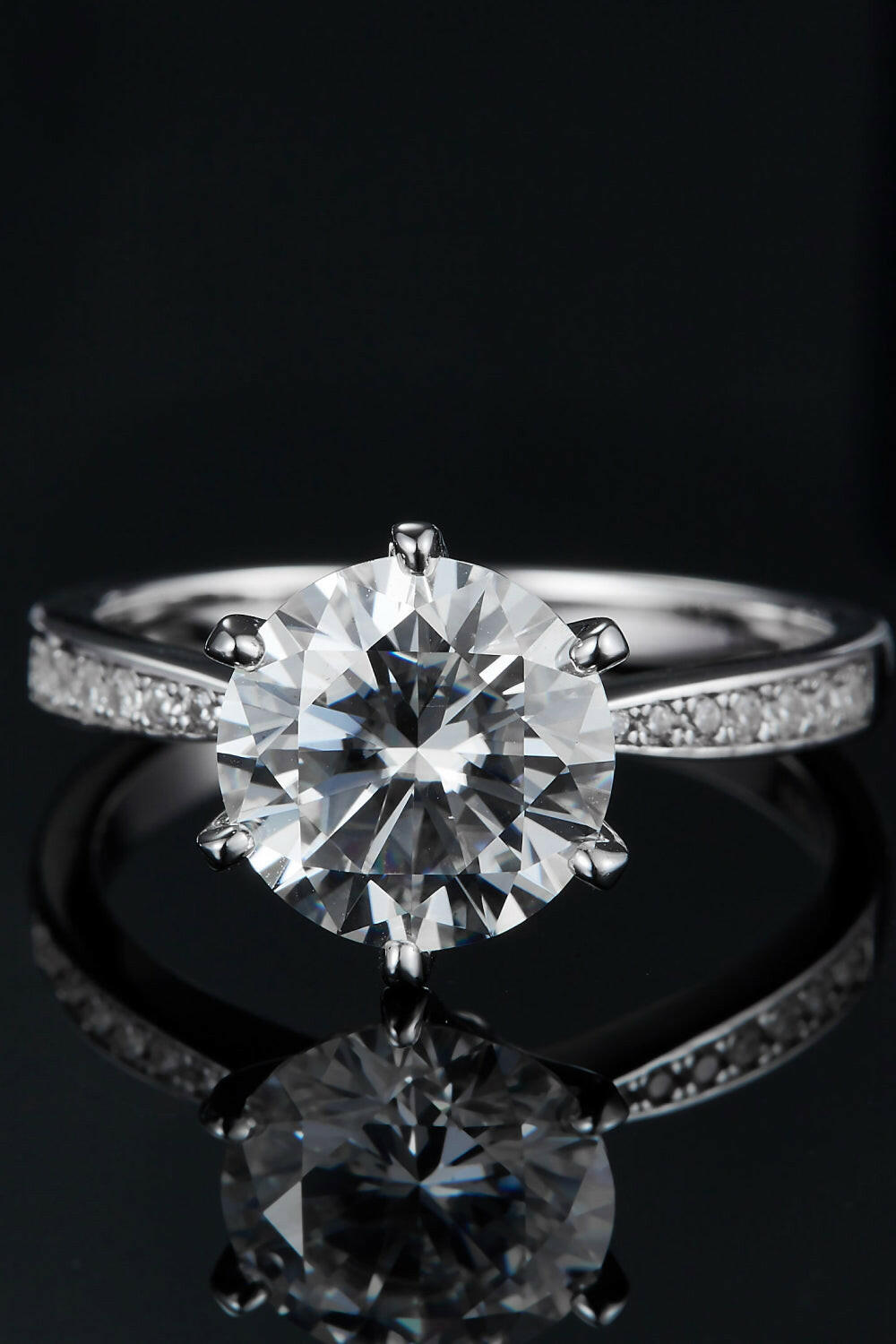 3 Carat Moissanite Side Stone Ring.