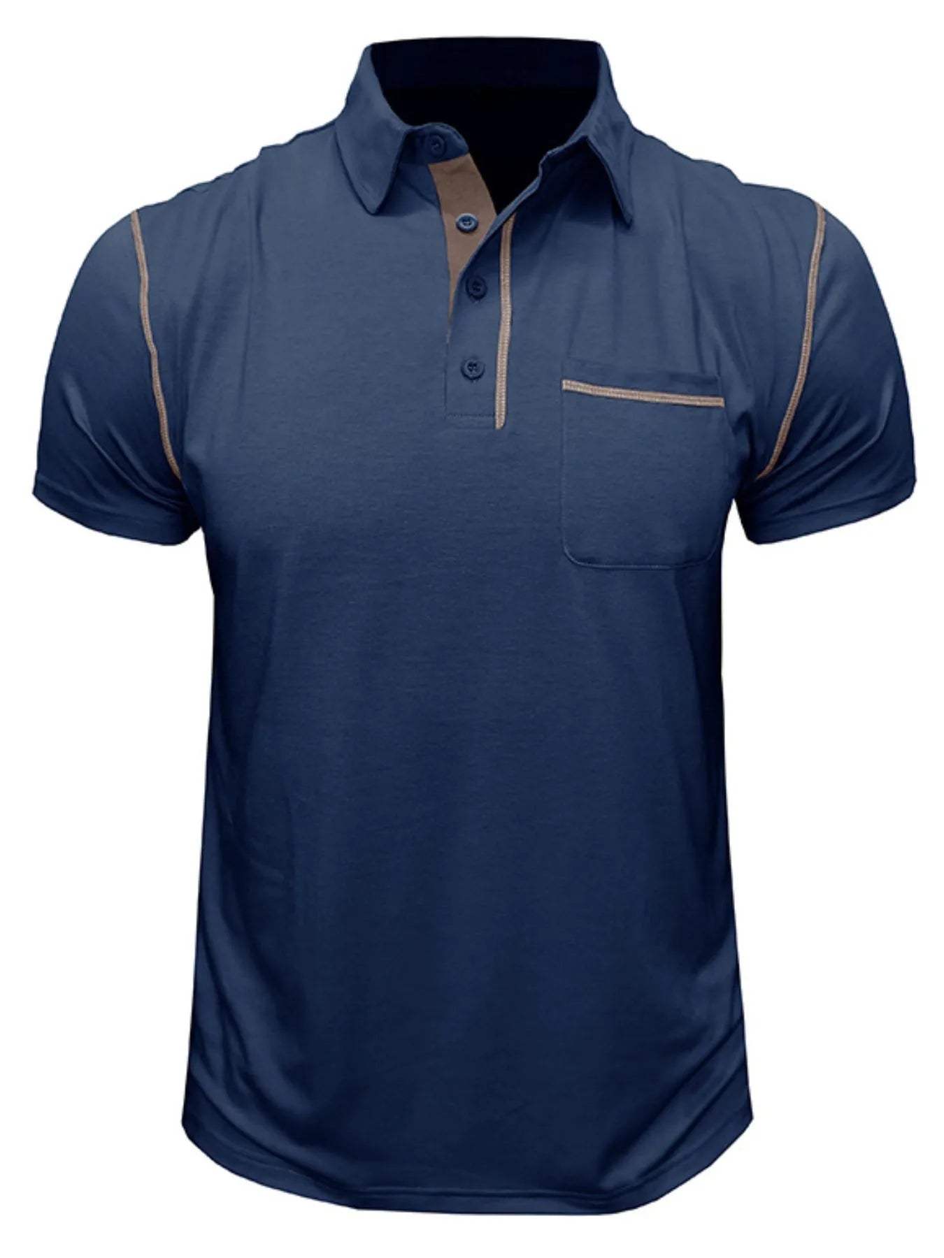 Men's Classic Polo Shirt with Contrast Stitching.