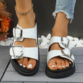 Double Buckle Platform women Sandals.