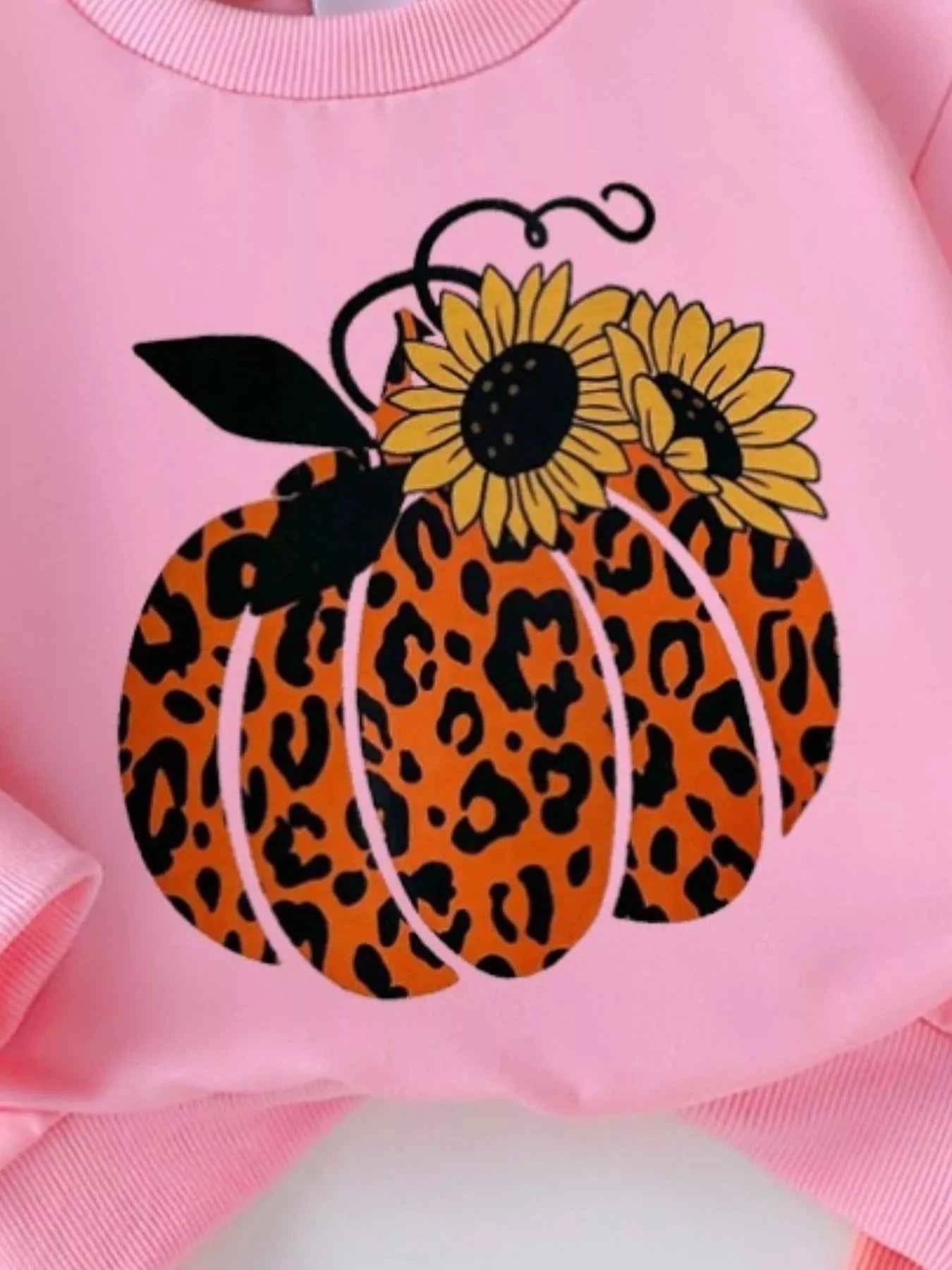 Children's Halloween Graphic Sweatshirt and Flare Pants Set