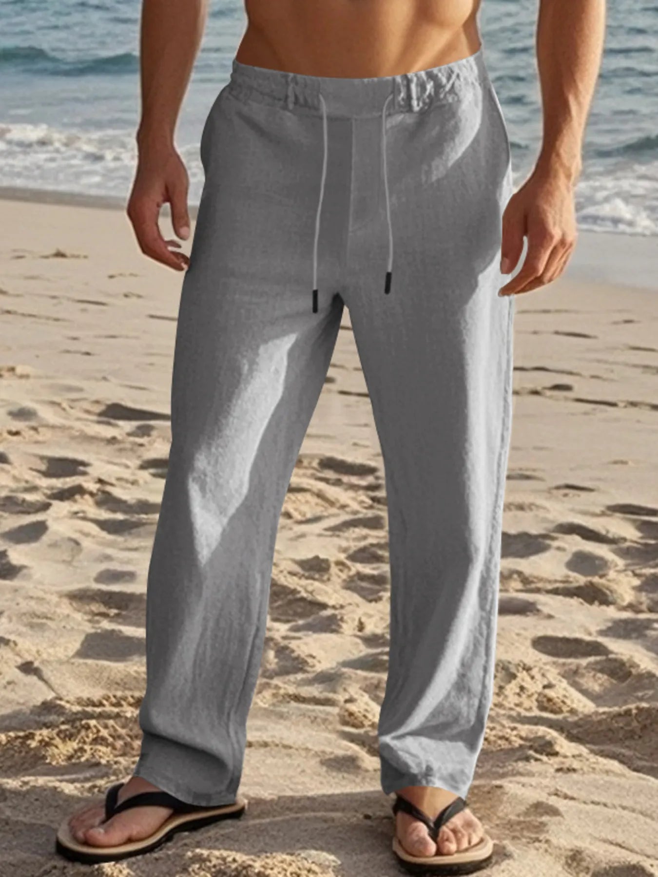 Men's Full Size Casual Drawstring Pants Plus Size.