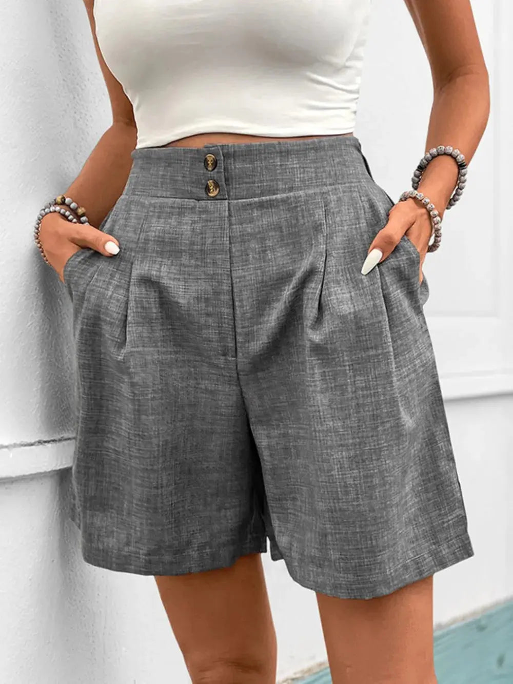 Perfee Frill Shorts with Pockets.