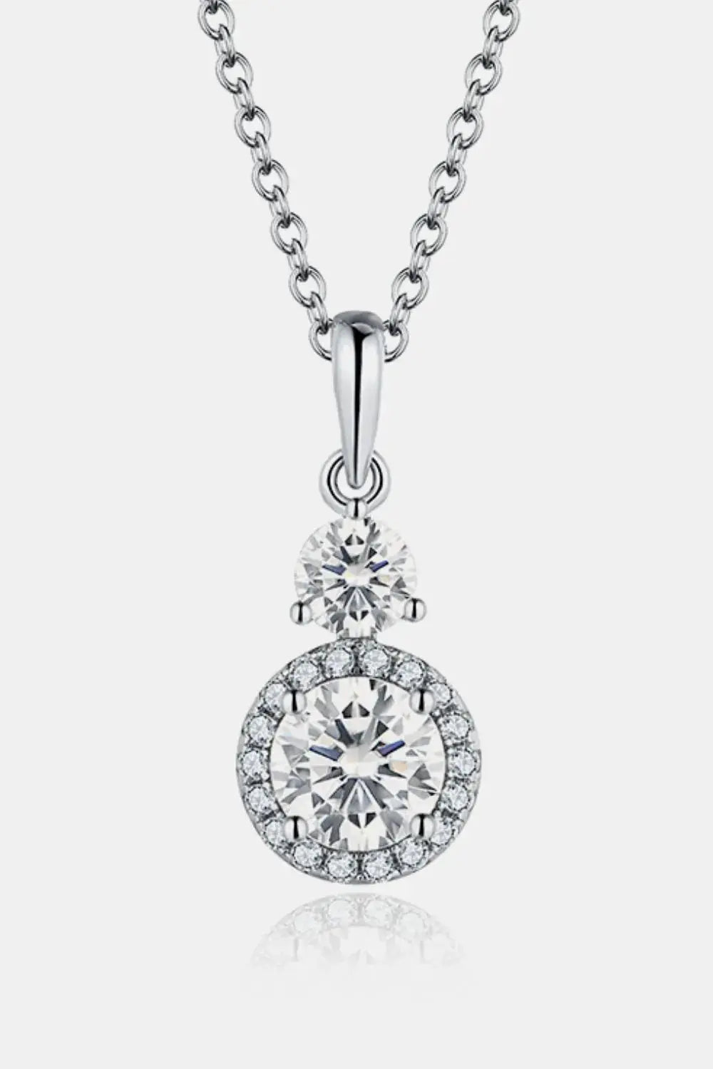 1 Carat Moissanite 925 Sterling Silver Pendant Necklace.