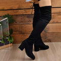 Round Toe Block Heels Boots