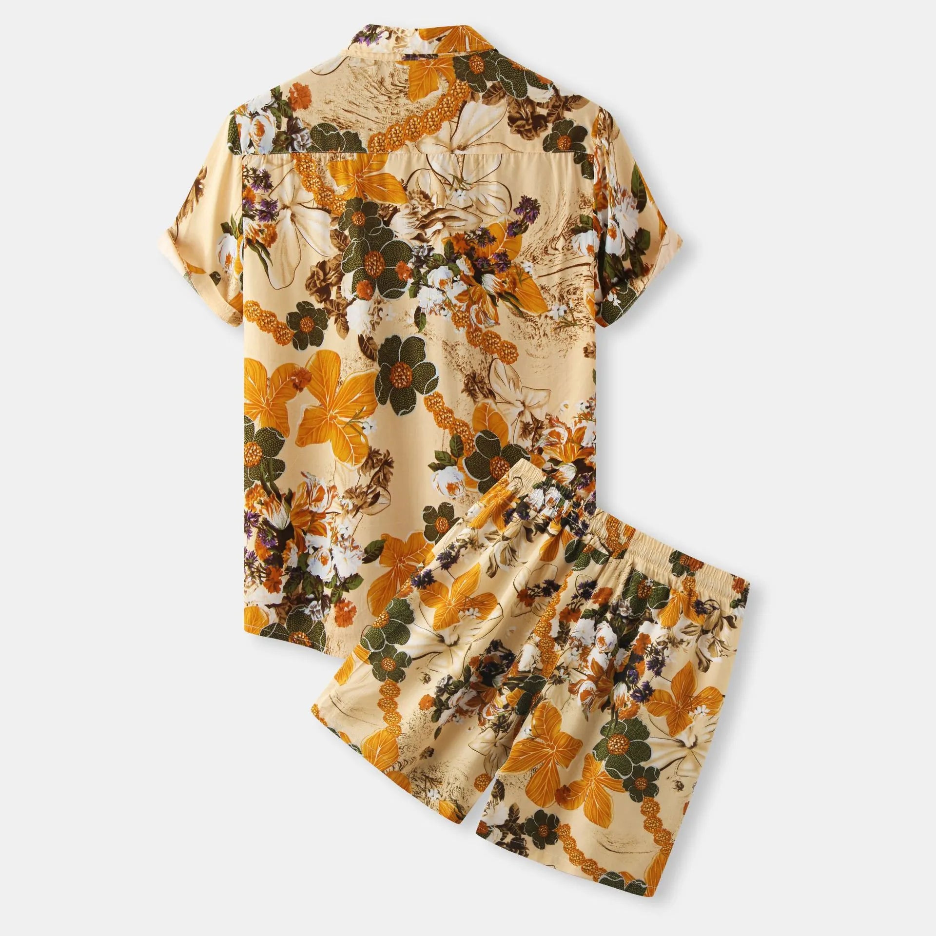 Men's Button Up Shirt and Shorts Set.