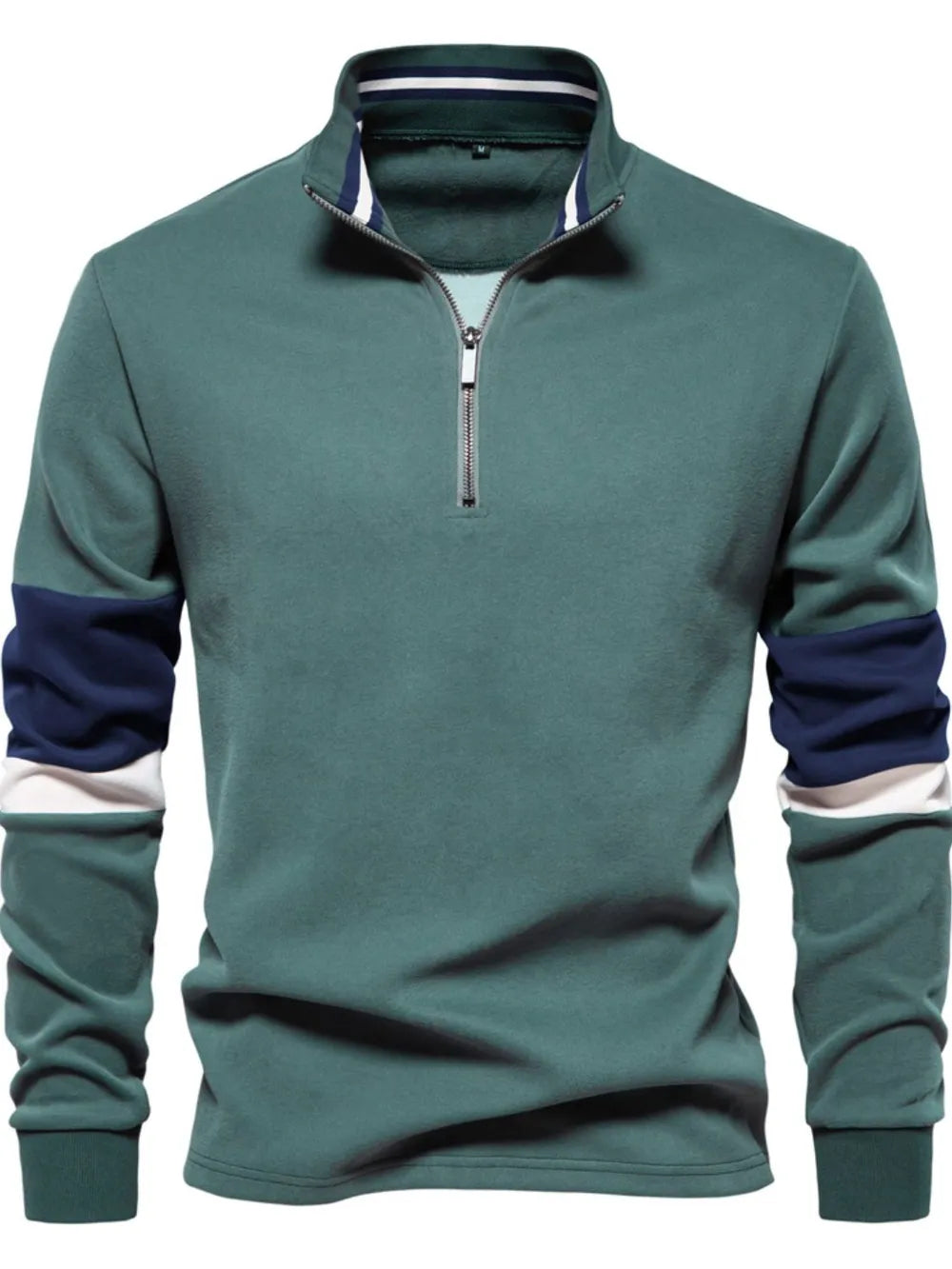 Men's Color Block Long Sleeve Polo.