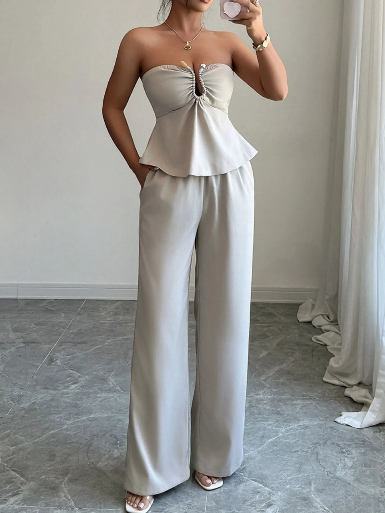 Tube Top and Pants Set.