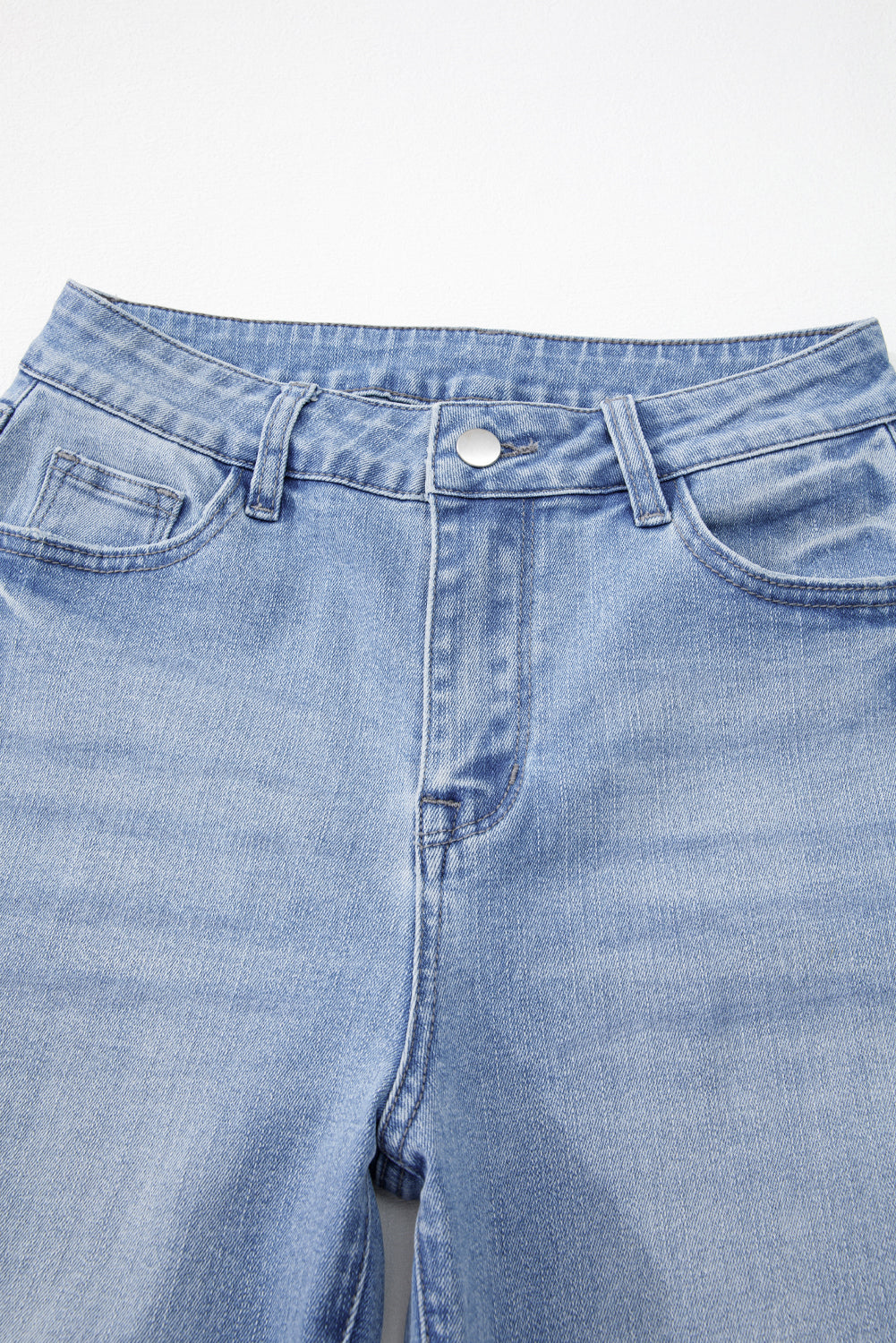 Beau Blue Mineral Wash Raw Hem High Waist Flared Jeans Dear-Lover Dropshipping