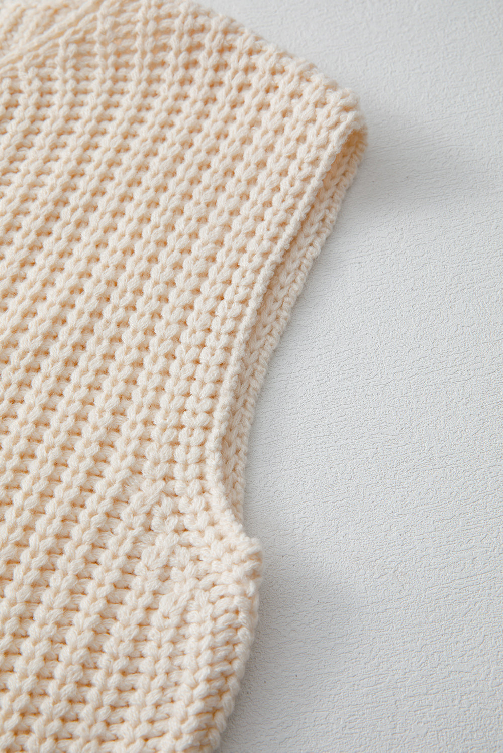 White Solid Textured Knit Side Pockets Buttoned Sweater Vest Dear-Lover Dropshipping