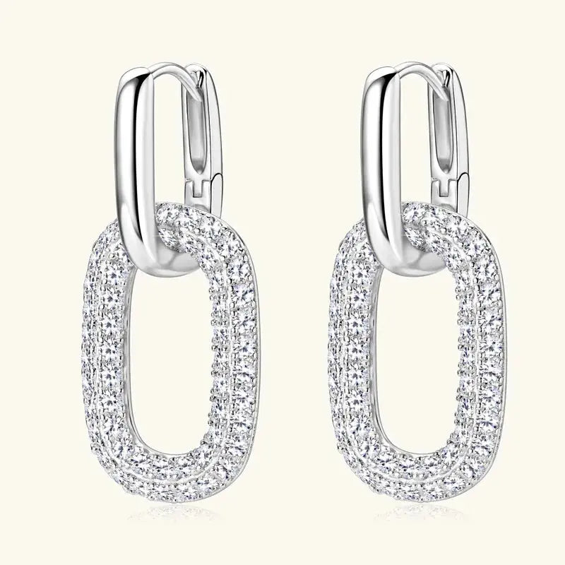 2.16 Carat Moissanite 925 Sterling Silver Earrings.