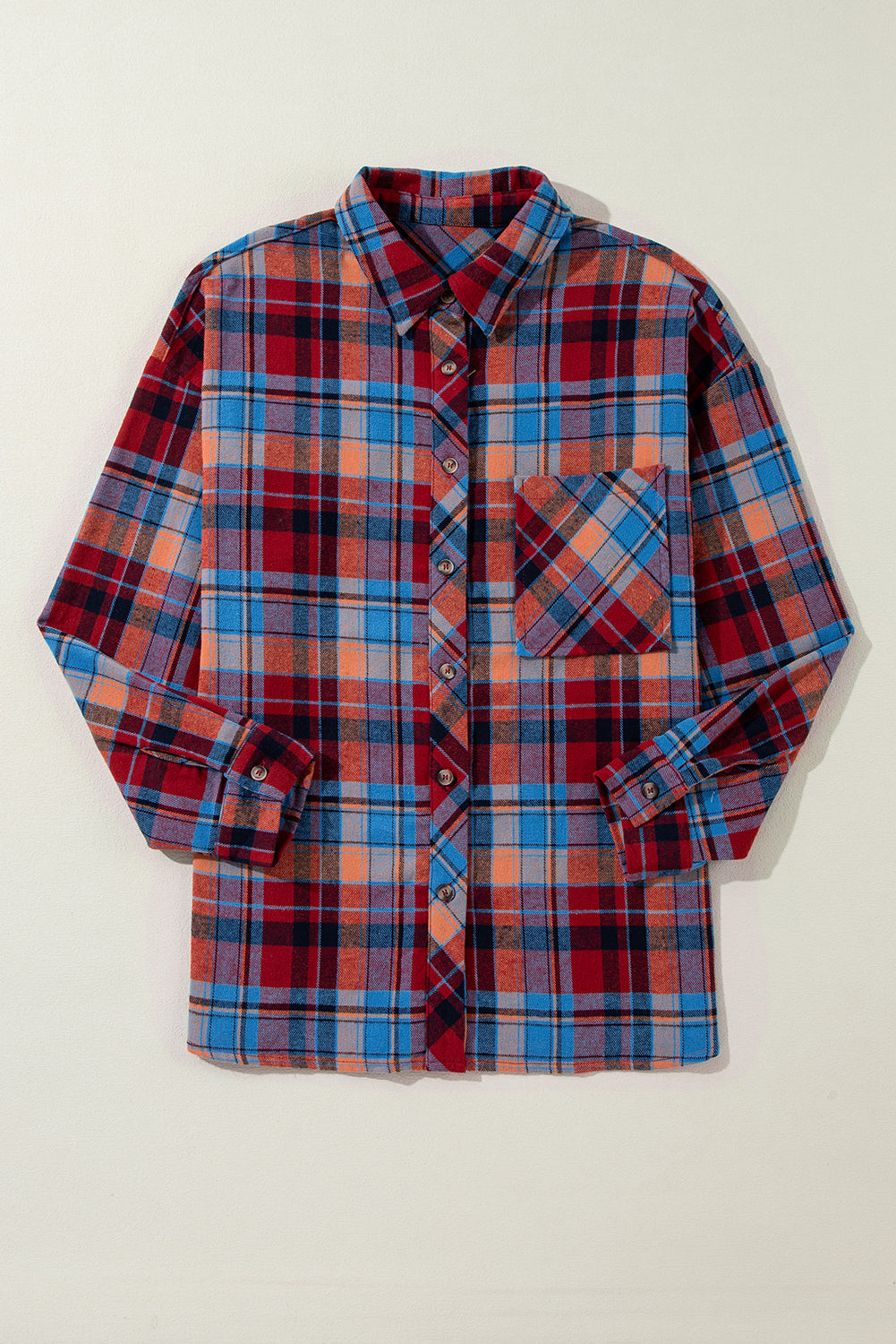 Red Plaid Print Loose Vintage Shirt Dear-Lover Dropshipping