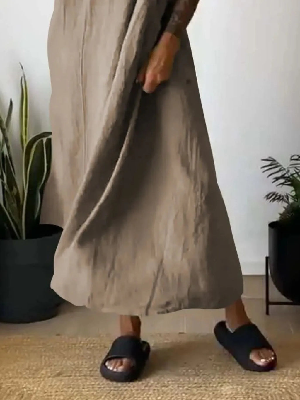 Full Size Ruched Cami Maxi Dress with Pockets Plus Size.