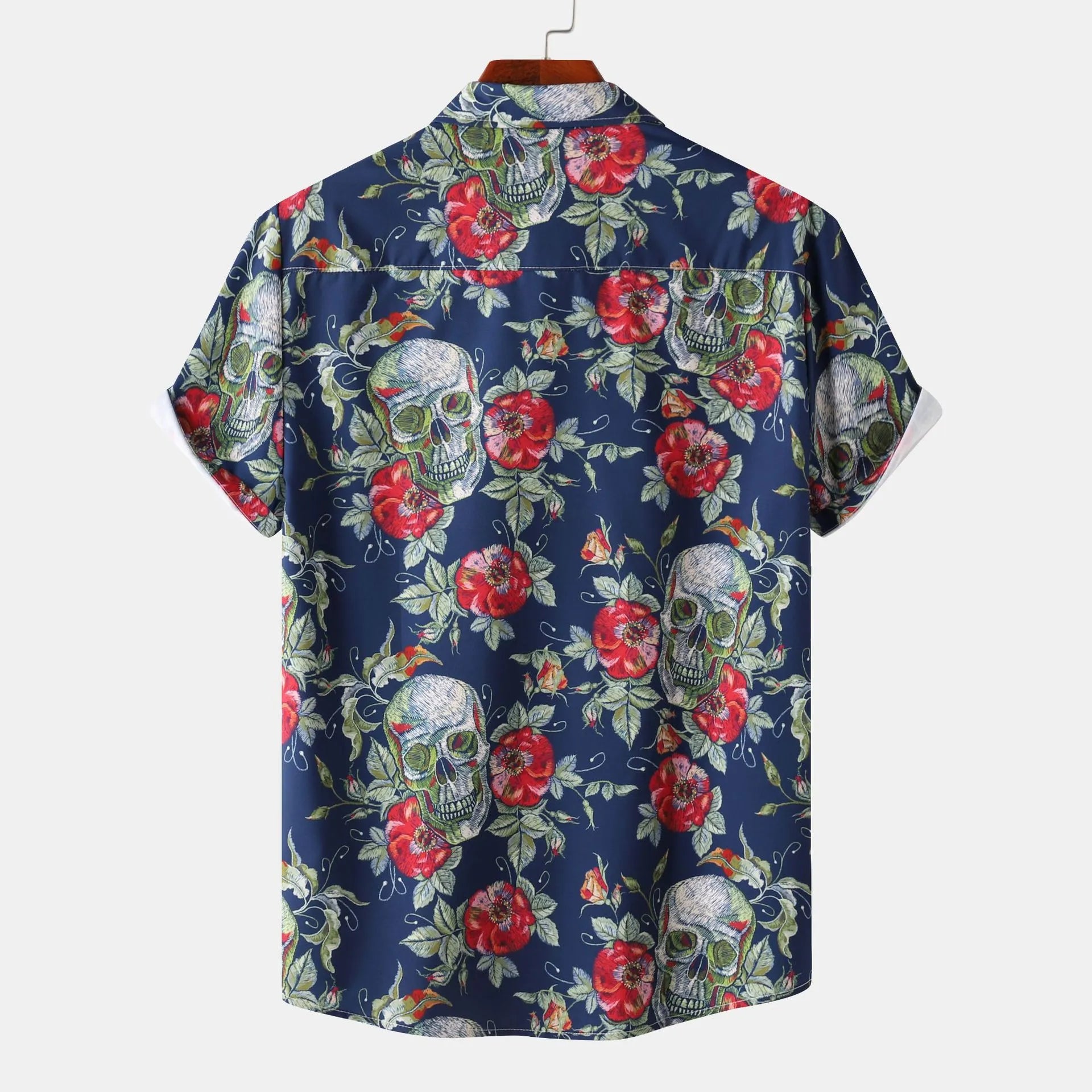 Men's Full Size Printed Short Sleeve Casual Shirt Plus Size.