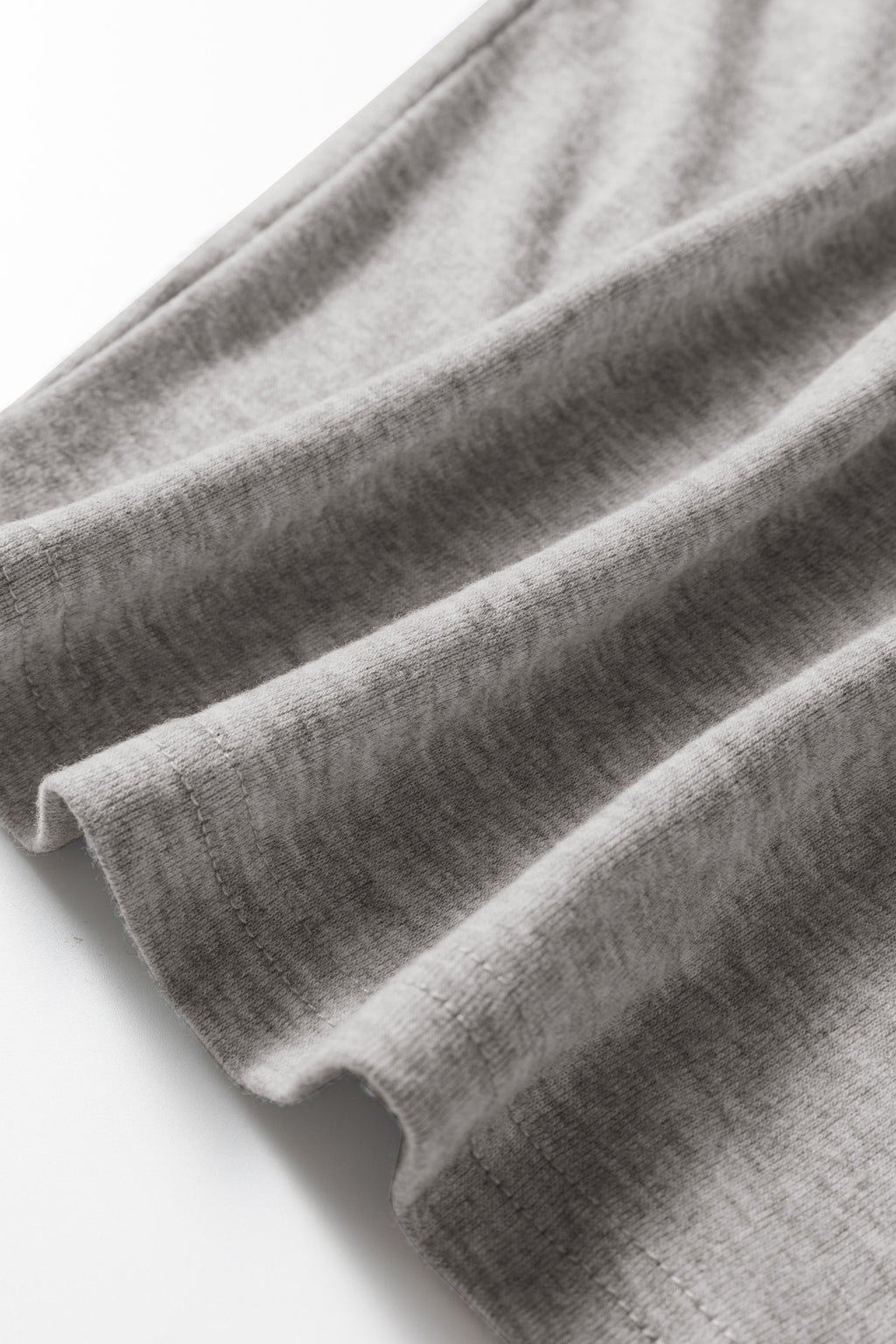 Light Grey Solid Color Extended Cuffs Long Sleeve Top