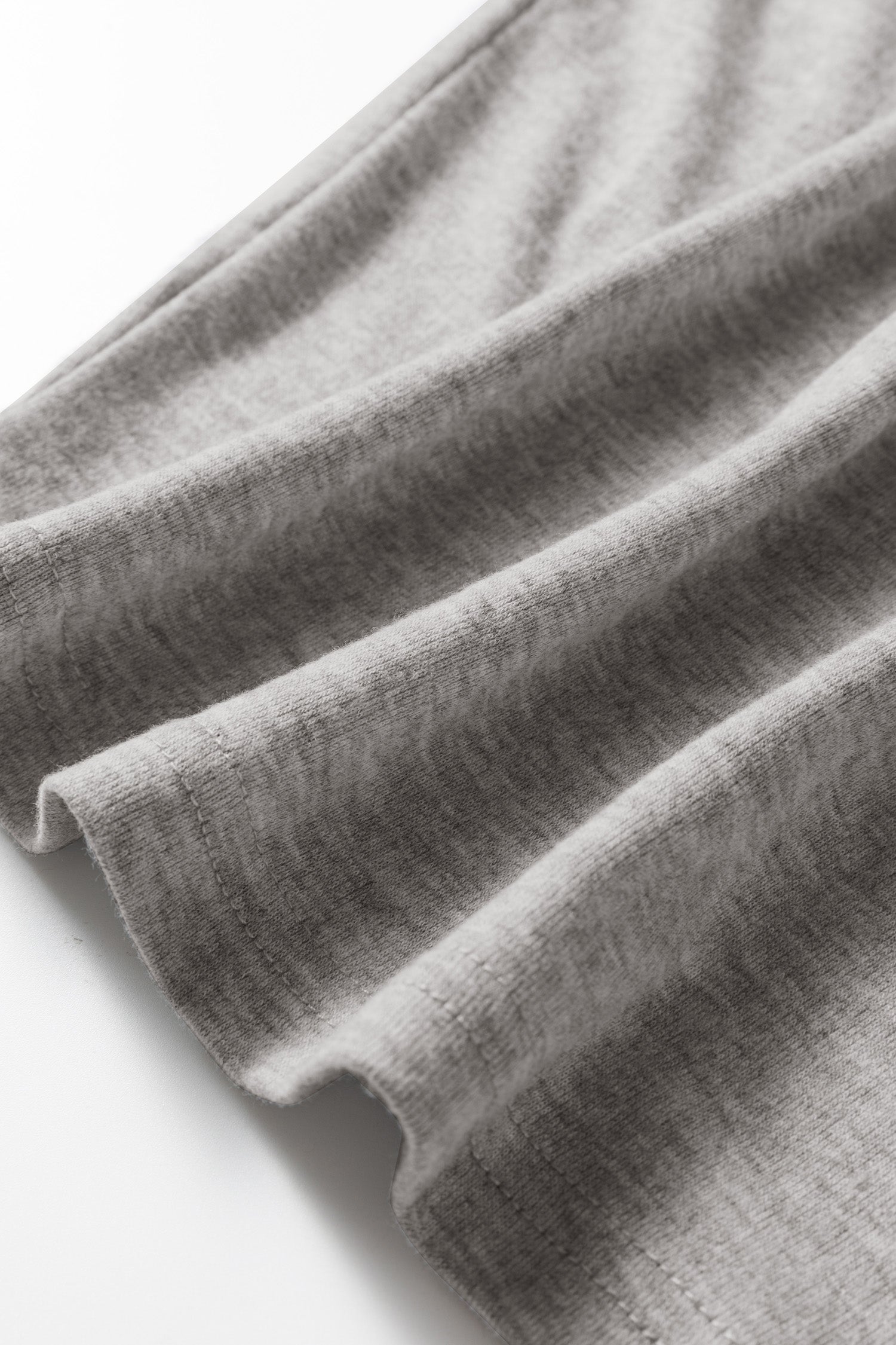 Light Grey Solid Color Extended Cuffs Long Sleeve Top