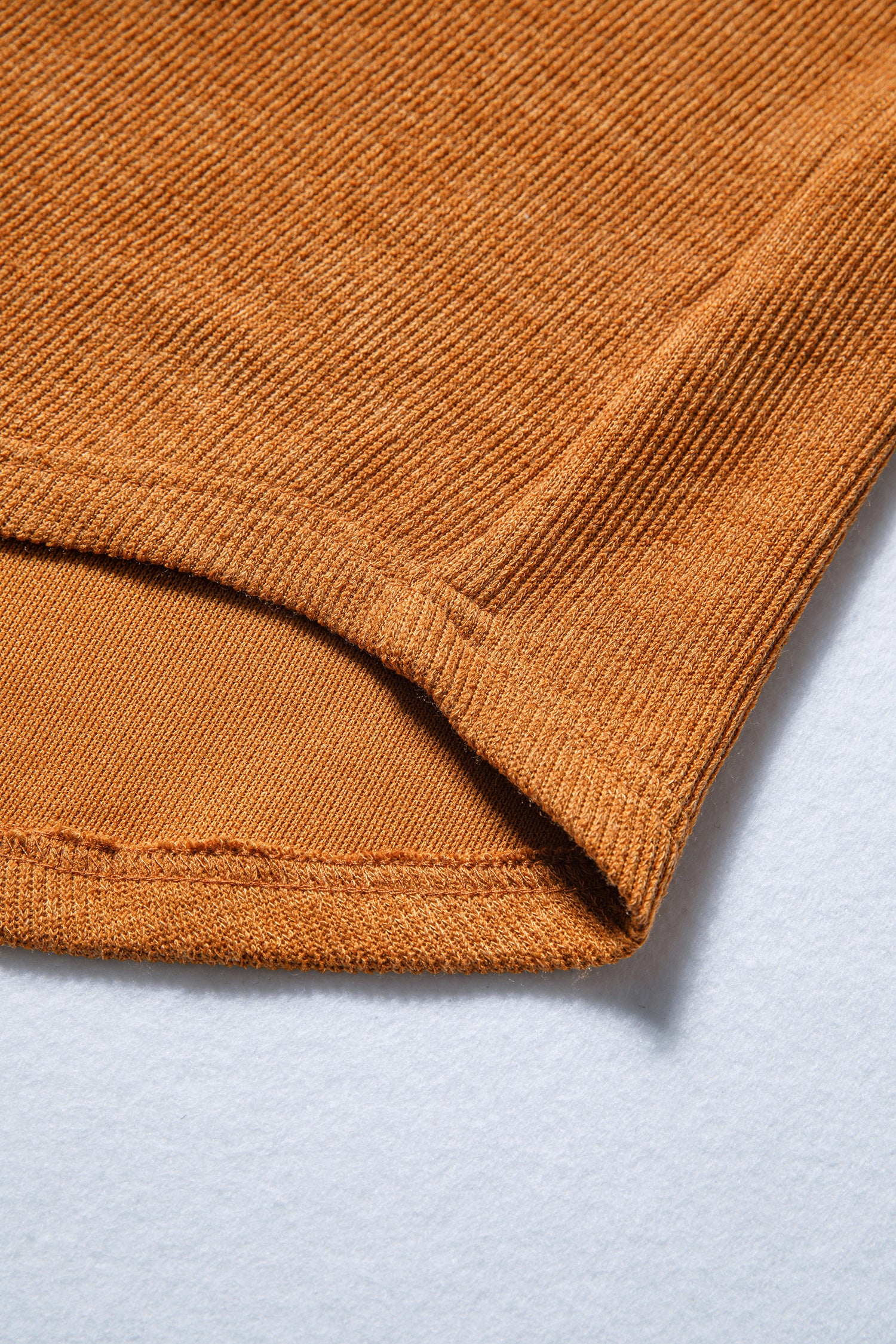 Russet Orange Flap Pocket Textured Knit Solid Color Casual Shacket Dear-Lover Dropshipping