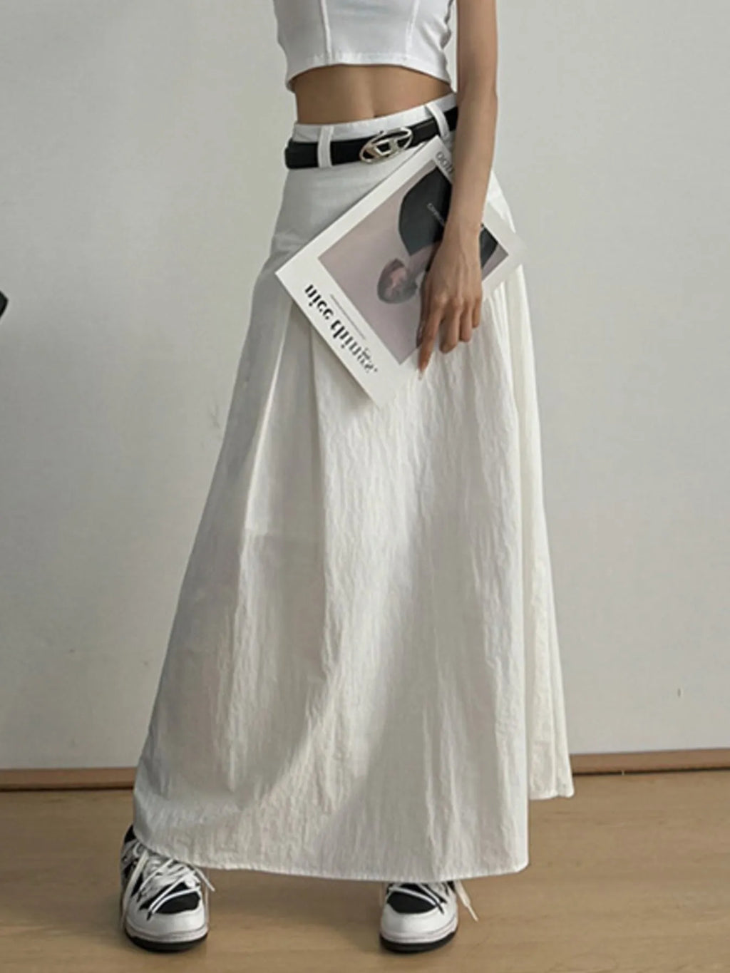 High Waist A-Line Maxi women Skirt.