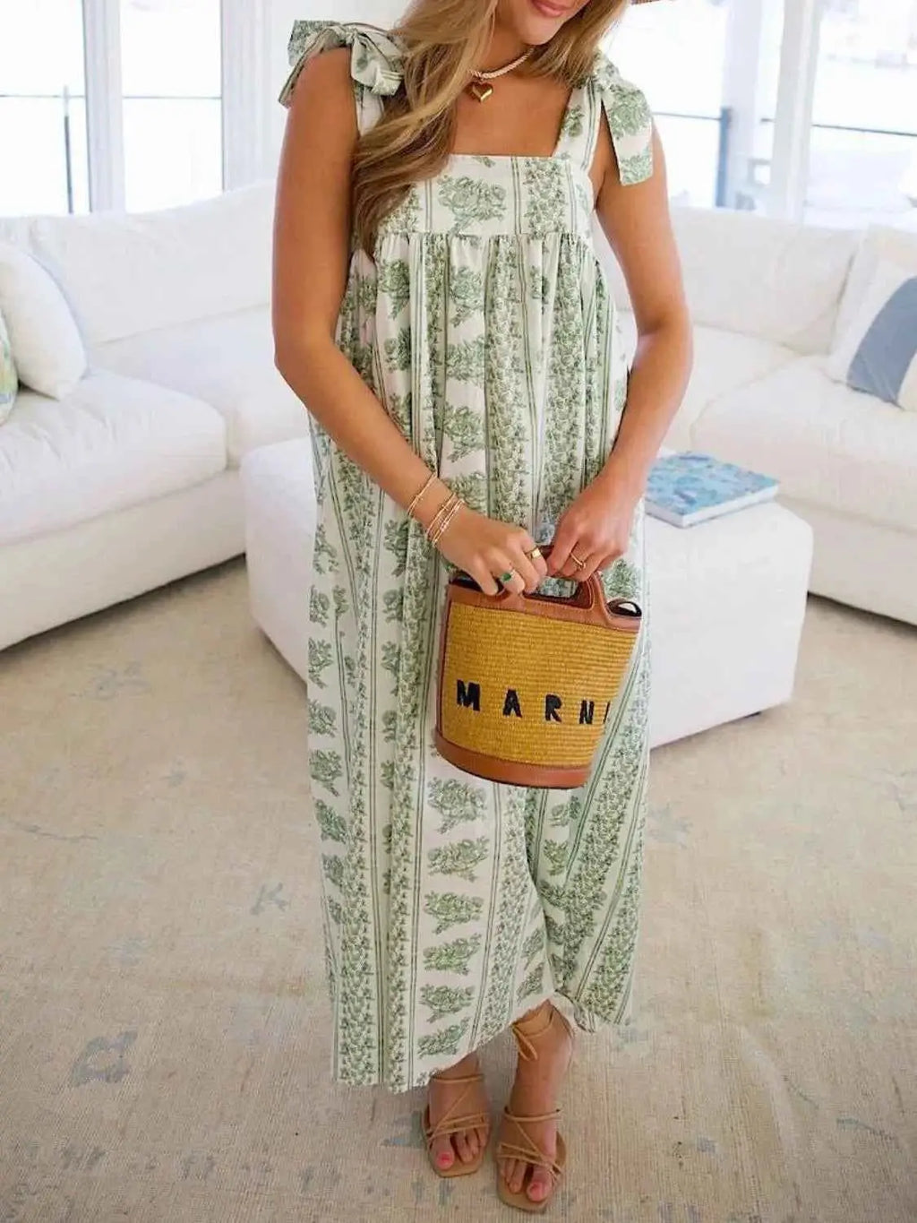 Square Neck Midi Dress.