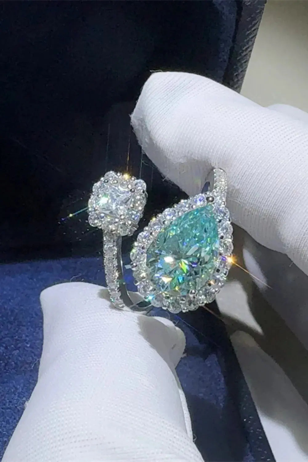 2 Carat Moissanite 925 Sterling Silver Bypass Ring.