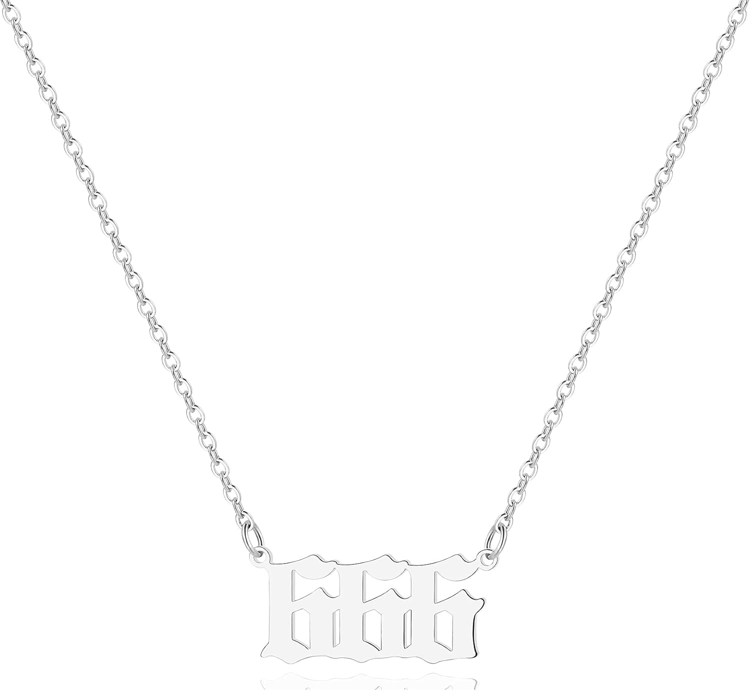 Angel Number Necklace for Women, 18K Gold Plated 000 111 222 333 444 555 666 777 888 999 Necklace Numerology Jewelry